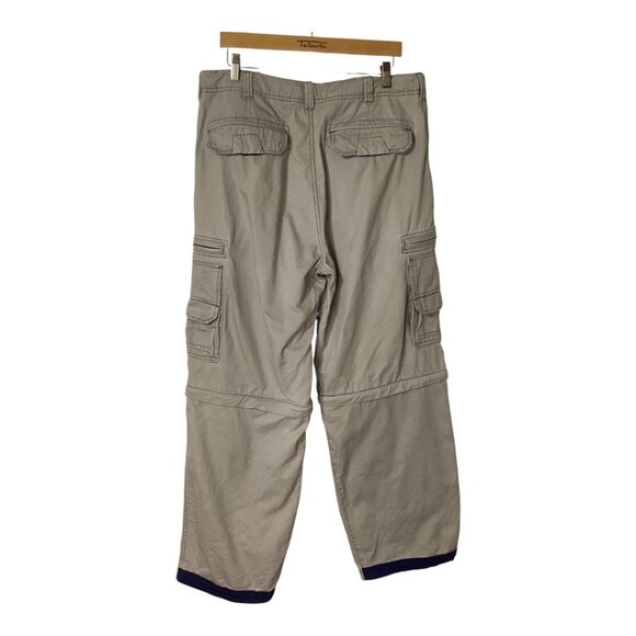 Vintage Bugle Boy Hybrid Cargo Pants / Shorts Zip-Off Legs Size 36 W‎ 30 In - Picture 2 of 5